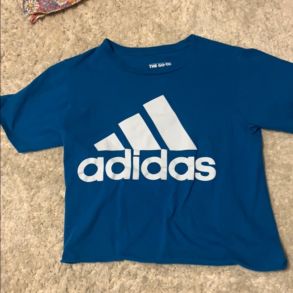 Blue adidas crop top
